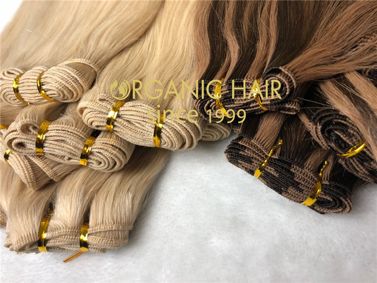 Full cuticle double drawn custom color halo hair extensions  CC124